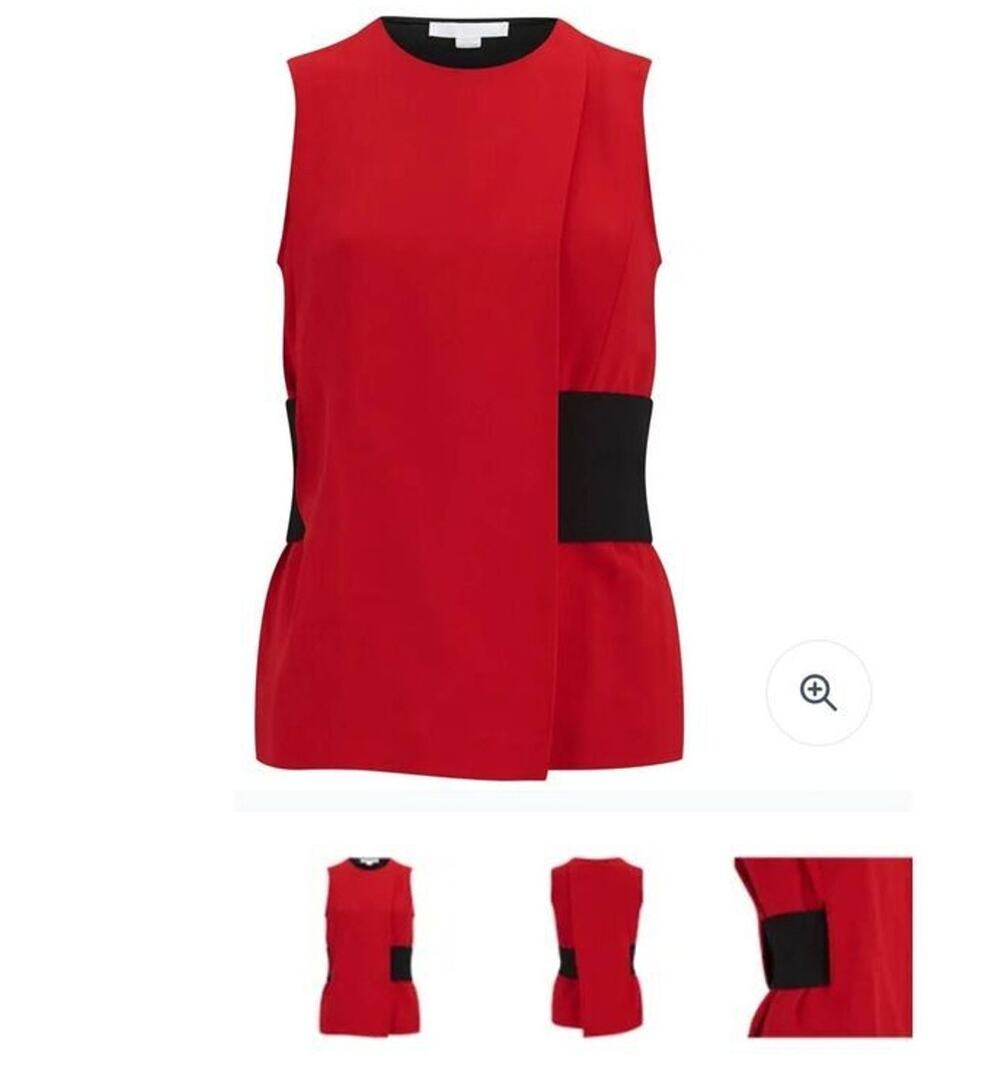 Alexander Wang Red Shell Top with Knitted Belt Size XS